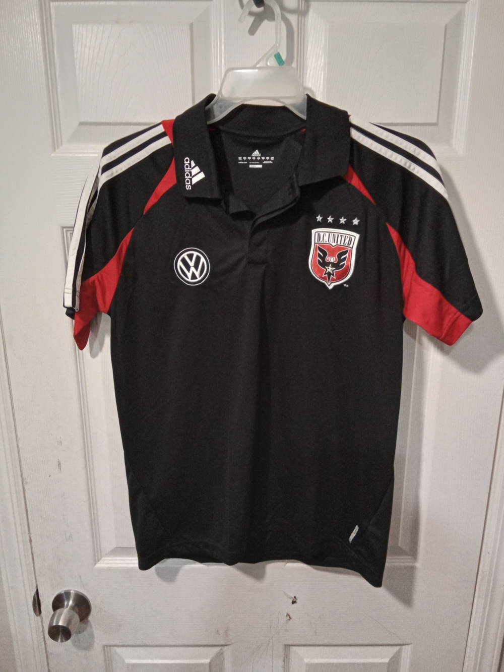 Adidas D.C. United Men's Black & Red Polo Soccer Shirt